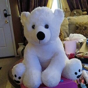 Adorable White Plush Polar Bear